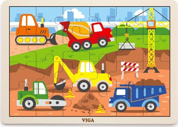 Viga 51463 Puzzle on a pad 24 elements - on a construction site