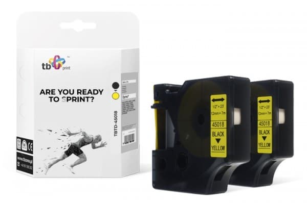 Tape TBTD-40918 for DYMO Black on Yellow 9x7mm2 stk.