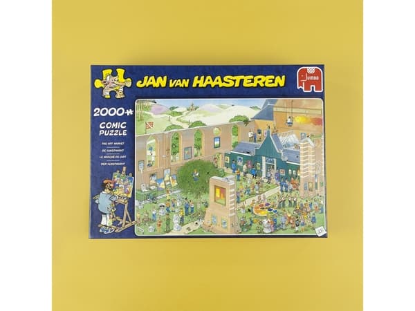Jan van Haasteren he Art Market 2000 pcs Puslespill 2000 stykker Tegneserier