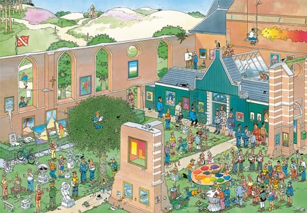 Jan van Haasteren he Art Market 2000 pcs Puslespill 2000 stykker Tegneserier