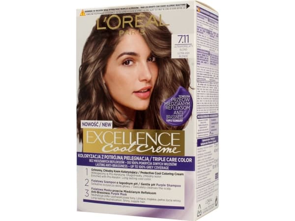 Loreal Excellence Cool Creme Color Cream 7.11 Ultra Ash Blonde 1op.