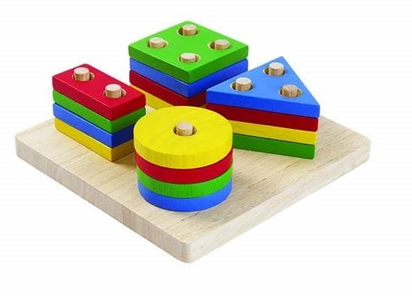 Sorteringspussel av trä - pedagogisk barnleksak från Plantoys