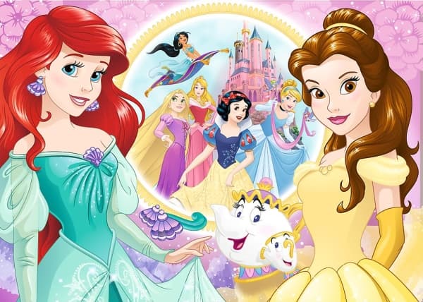 Trefl Puzzle glitter glitter Disney-prinsessat Bella ja Ariel 100 14819