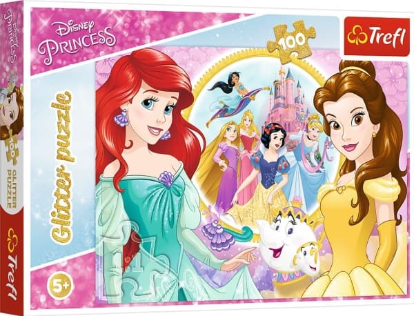 Trefl Puzzle glitter glitter Disney-prinsessat Bella ja Ariel 100 14819