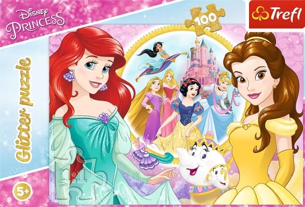 Trefl Puzzle glitter glitter Disney-prinsessat Bella ja Ariel 100 14819