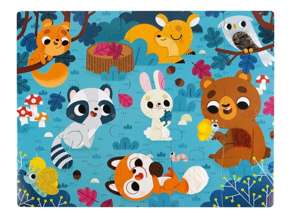 Janod - Tactile Puzzle Forest Animals - puslespill - 20 deler
