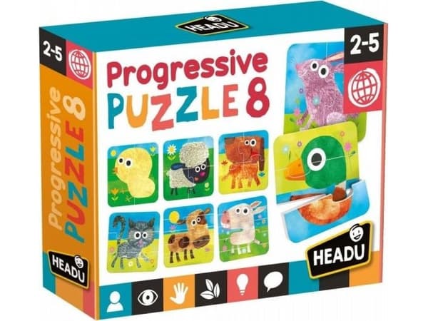 Headu Progressive Puzzle Headu 8 stk.