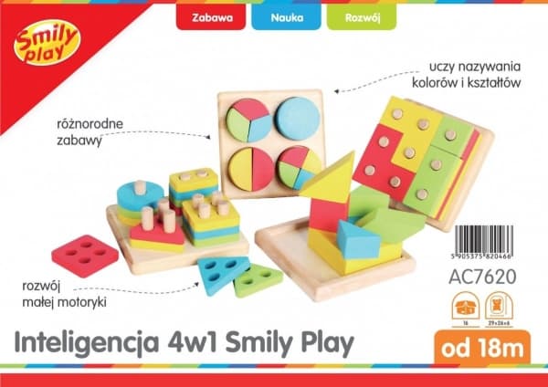 Dėlionė „Smily Play“ „4-in-1 Intelligence“ (GXP-598367)