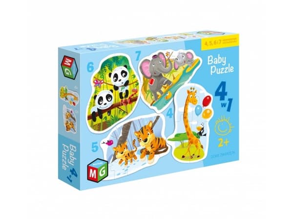 Multigra Baby Puzzle 4in1 villieläimet