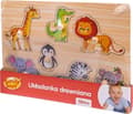 Pikkukuva 1 / 2: Smily Play puinen palapeli eläintarha kahvat
