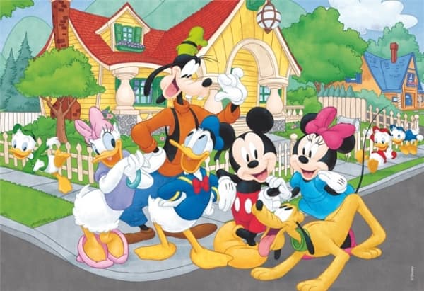 Lisciani Disney Puzzle Maxifloor 2 x 12 Mickey, 12 styck, Tecknade serier, 5 År