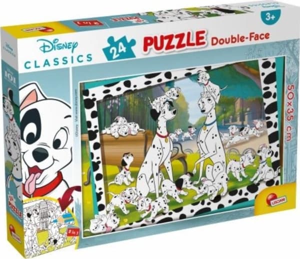 Lisciani Dobbeltsidig puslespill Pluss 24 Disney-klassikere