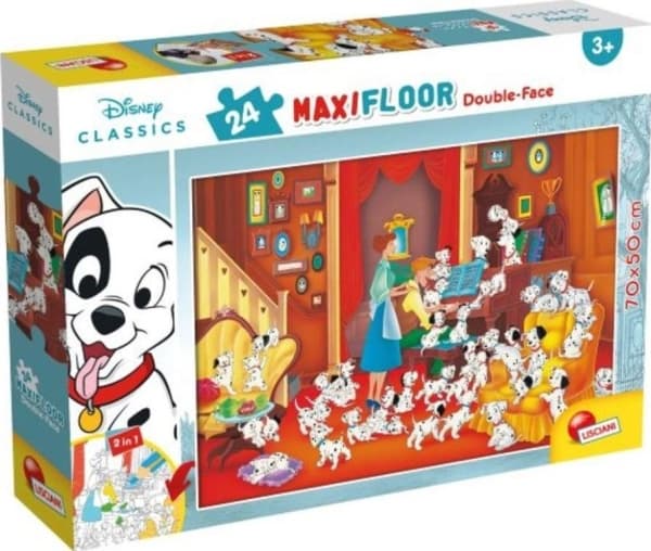 Lisciani Dubbelsidigt golvpussel Maxi 24 Disneyklassiker