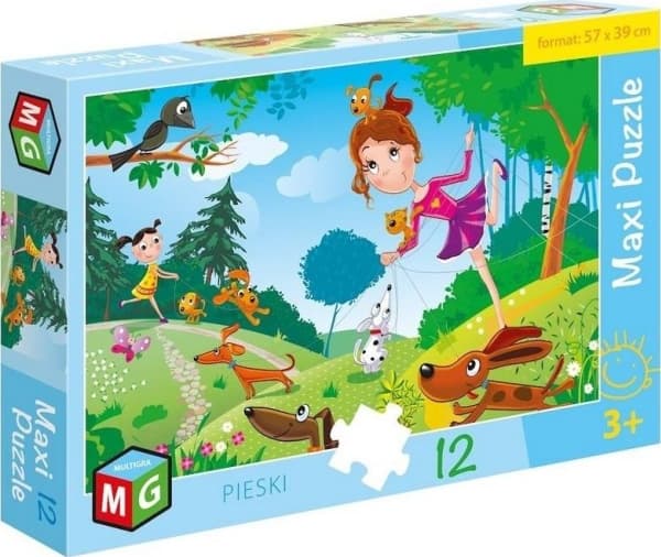 Pussel 12 bitar Maxi - Hundar