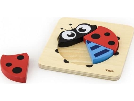 Viga Toys VIGA Babys första träpussel Nyckelpiga