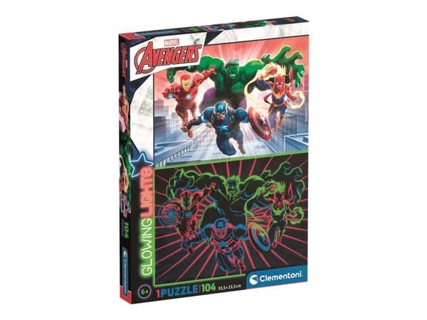 Clementoni Glowing Lights - Marvel Avengers - pussel - 104 delar