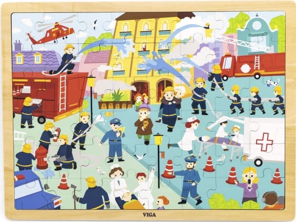 Viga Viga 44581 Puzzle on a mat 48 elements - we get to know the work of a firefighter