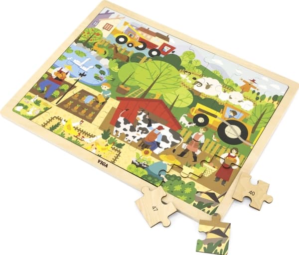 Viga Viga 44587 Puzzle on a mat 48 elements - we are getting to know the zoo