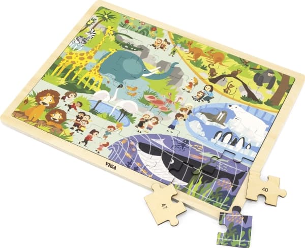 Viga Viga 44587 Puzzle on a mat 48 elements - we are getting to know the zoo