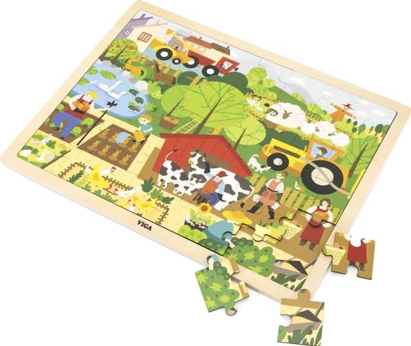 Viga Viga 44587 Puzzle on a mat 48 elements - we are getting to know the zoo