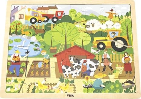 Viga Viga 44587 Puzzle on a mat 48 elements - we are getting to know the zoo