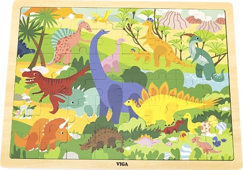 Viga Viga 44584 Palapeli aluslevyllä 48 elementtiä - tapaamme dinosaurukset