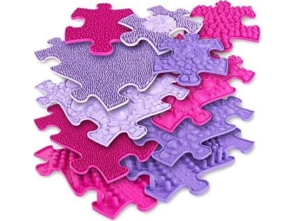 Askato sensorisk golvmatta Basic set rosa/violett 11 element MFK-063