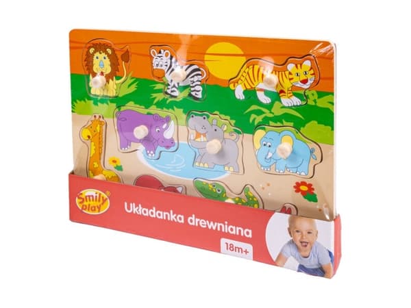 Smily Play Trepuslespill med håndtak Puslespill Safari Smily Play