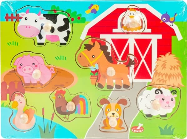 Smily Play Trepuslespill med håndtak Smily Play Agriculture Puzzle
