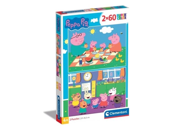 Clementoni Peppa Pig Supercolor 2 x 60, 60 styck, Tecknade serier, 4 År