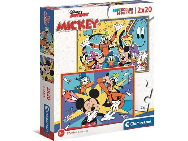 Clementoni Supercolor Disney Mickey, 20 stykker, Tegneserier, 3 år