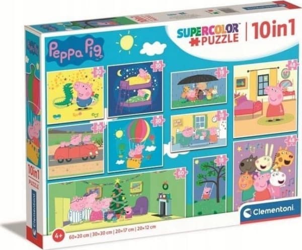 Clementoni Peppa Pig Supercolor 10 in 1, Tegneserier, 4 år