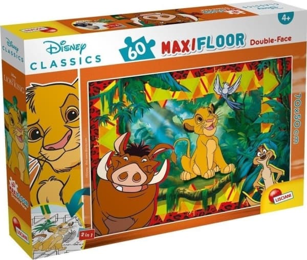 LISCIANI LISCIANI DISNEY KAKSIPUOLINEN MAXI LATTIAPUZZLE KING LEW 60 EL.