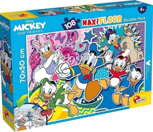 LISCIANI LISCIANI DISNEY KAKSIPUOLINEN MAXI LATTIAPUZZLE DONALD DUCK 108 EL.