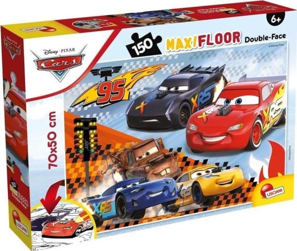 Lisciani LISCIANI DISNEY DOBBELSIDIG PUSSEL MAXI GULV 150 STK. BILER