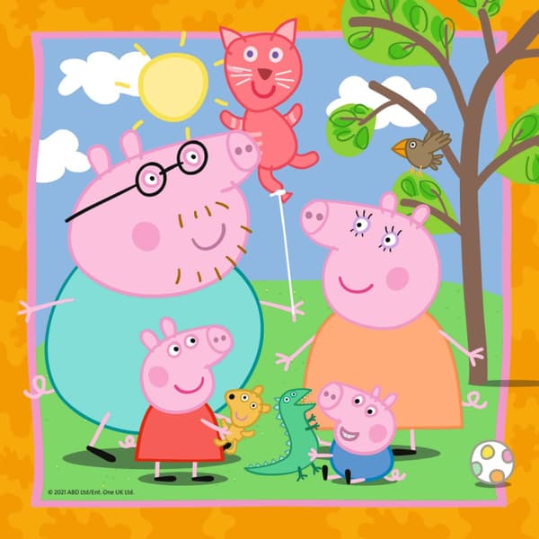 Peppa Gris familie og venner Puslespill 3x49 brikker Ravensburger