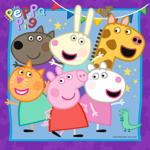 Peppa Gris familie og venner Puslespill 3x49 brikker Ravensburger
