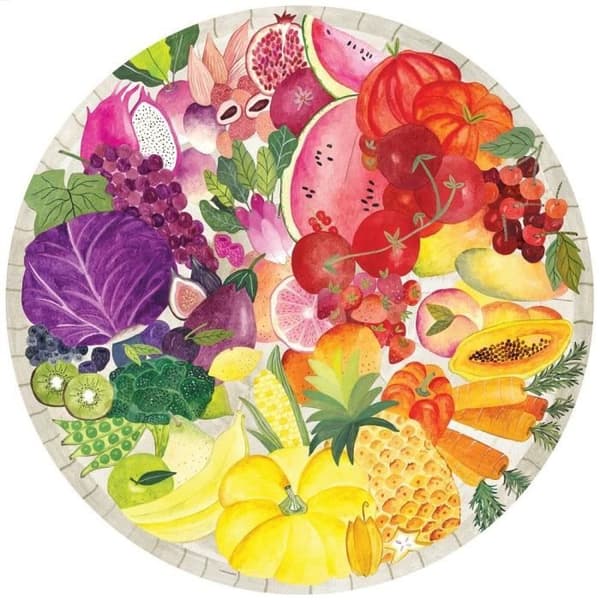 Ravensburger - 500 bitar runt pussel - Frukt och grönsaker (Circle of Colors)