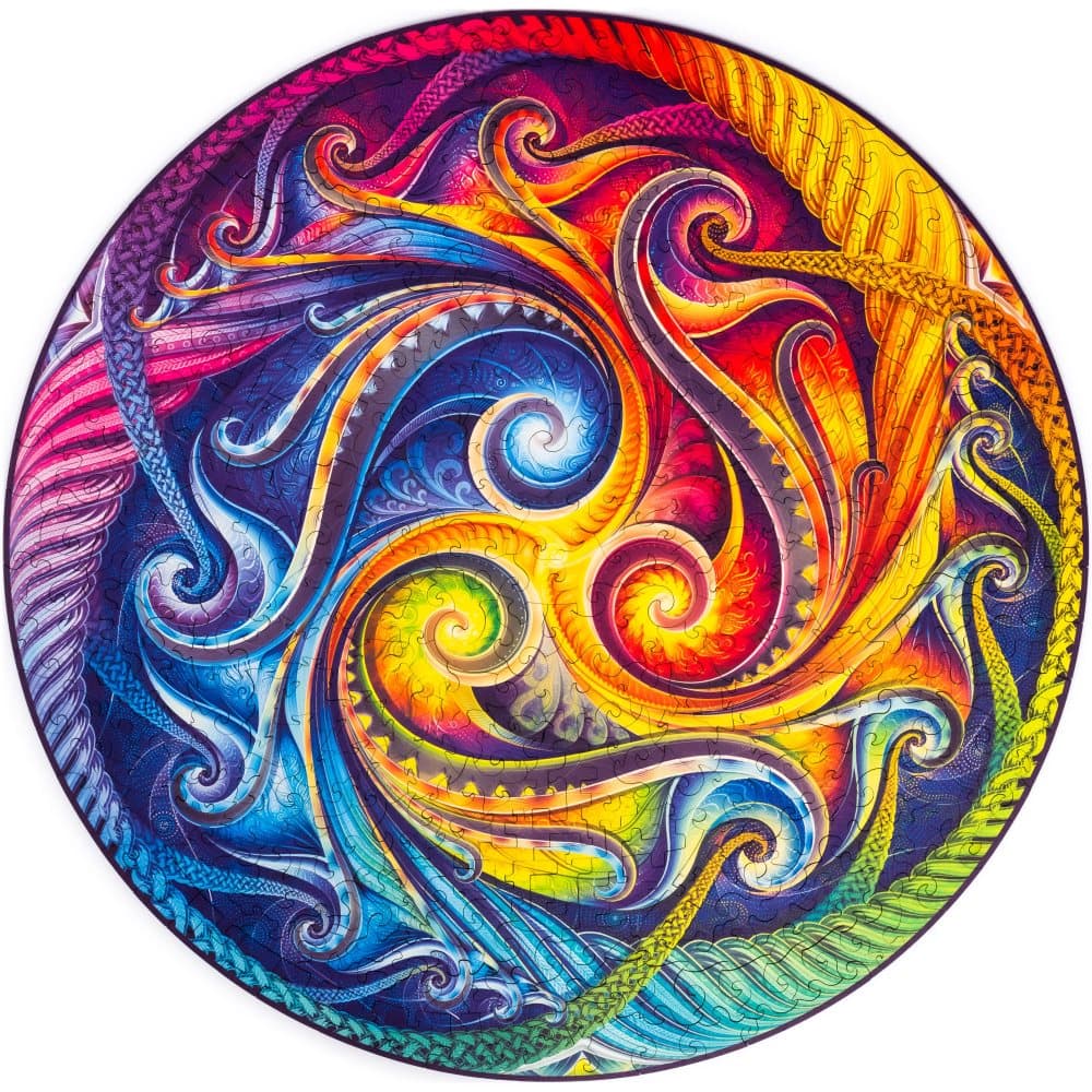UNIDRAGON träpussel, bästa presenten för vuxna, antistress-meditationsleksak, Mandala Spiral Incarnation