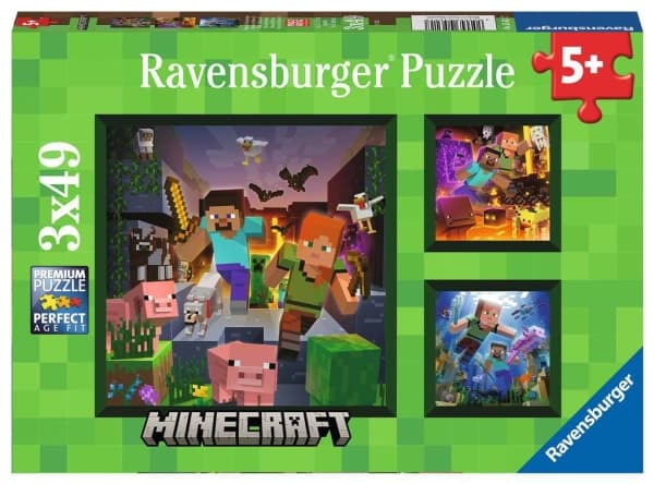 Ravensburgerin palapeli 3x49el Minecraft 056217 RAVENSBURGER p8