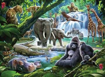 Ravensburger Jungle Families XXL Kuviopalapeli 100 kpl Eläimet