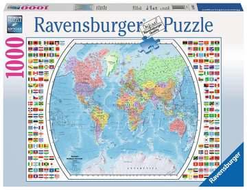 Ravensburger Political World Map Puslespill 1000 stykker Kart