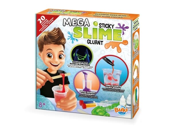 Buki Mega sticky slime, Eksperiment sett, Kjemi, 8 år, Flerfarget