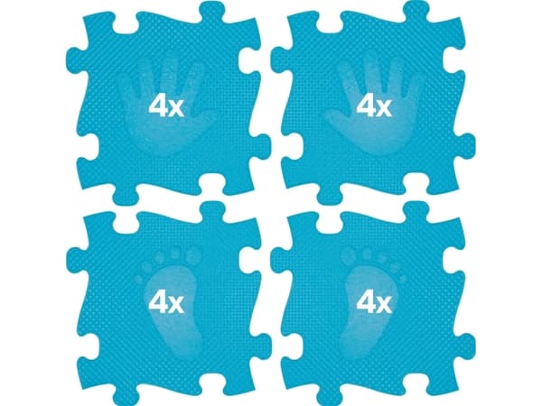 Askato Gulvmatte 16 elementer Magic Set blå MFK-044-1
