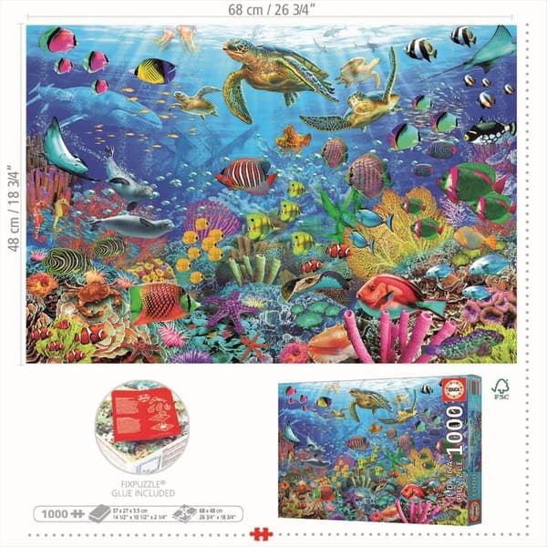 Educa Tropical Fantasy Turtles Pussel 1000 bitar 19266