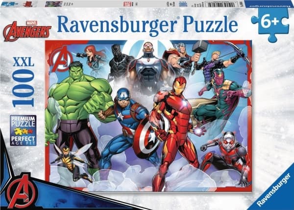 Ravensburger 10808. Puzzle XXL 100 Pz. Avengers, Pojke/flicka