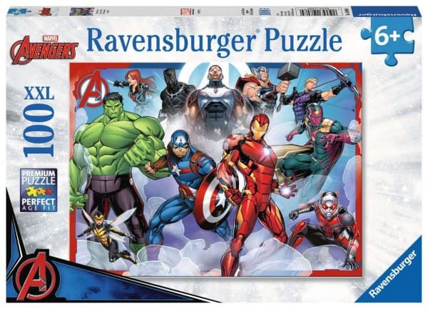 Ravensburger 10808. Puzzle XXL 100 Pz. Avengers, Pojke/flicka