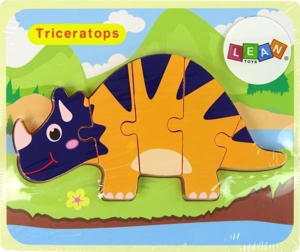 Puinen palapeli dinosaurukset Triceratops Ankylosaurus Orange