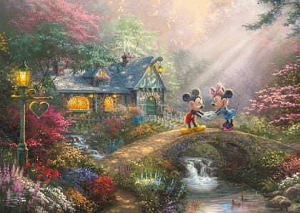Thomas Kinkade Studios: Mickey &amp; Minnie Nostalgia-metallirasiassa, palapeli