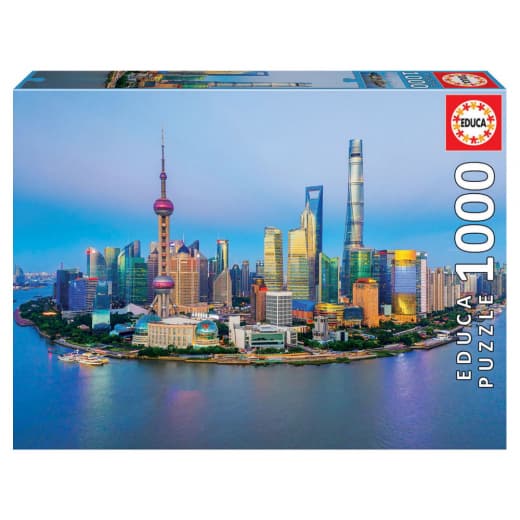 Educa Pussel: Shanghai Skyline at Sunset 1000 Bitar